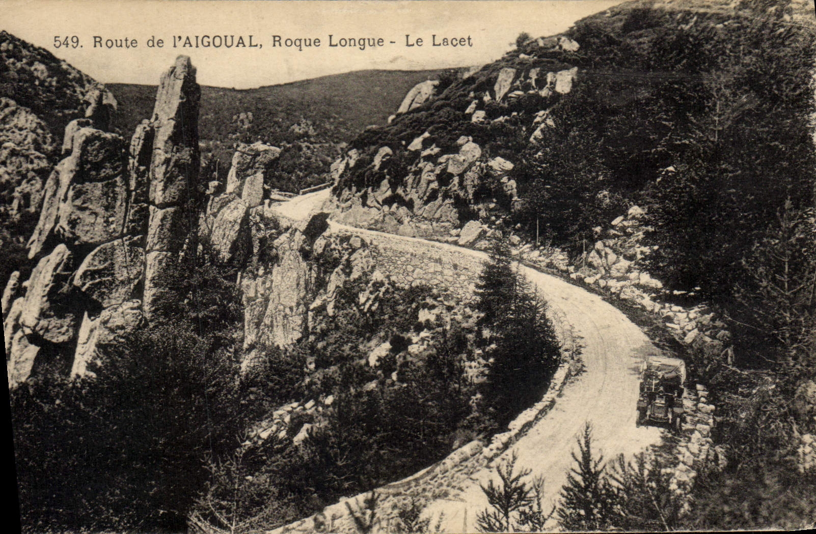 CPA Route De I'Aigoual Roque Longue Le lacet