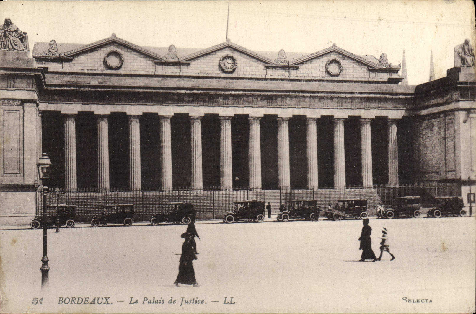 Cortes de ley de Burdeos de la POSTAL de la VENDIMIA