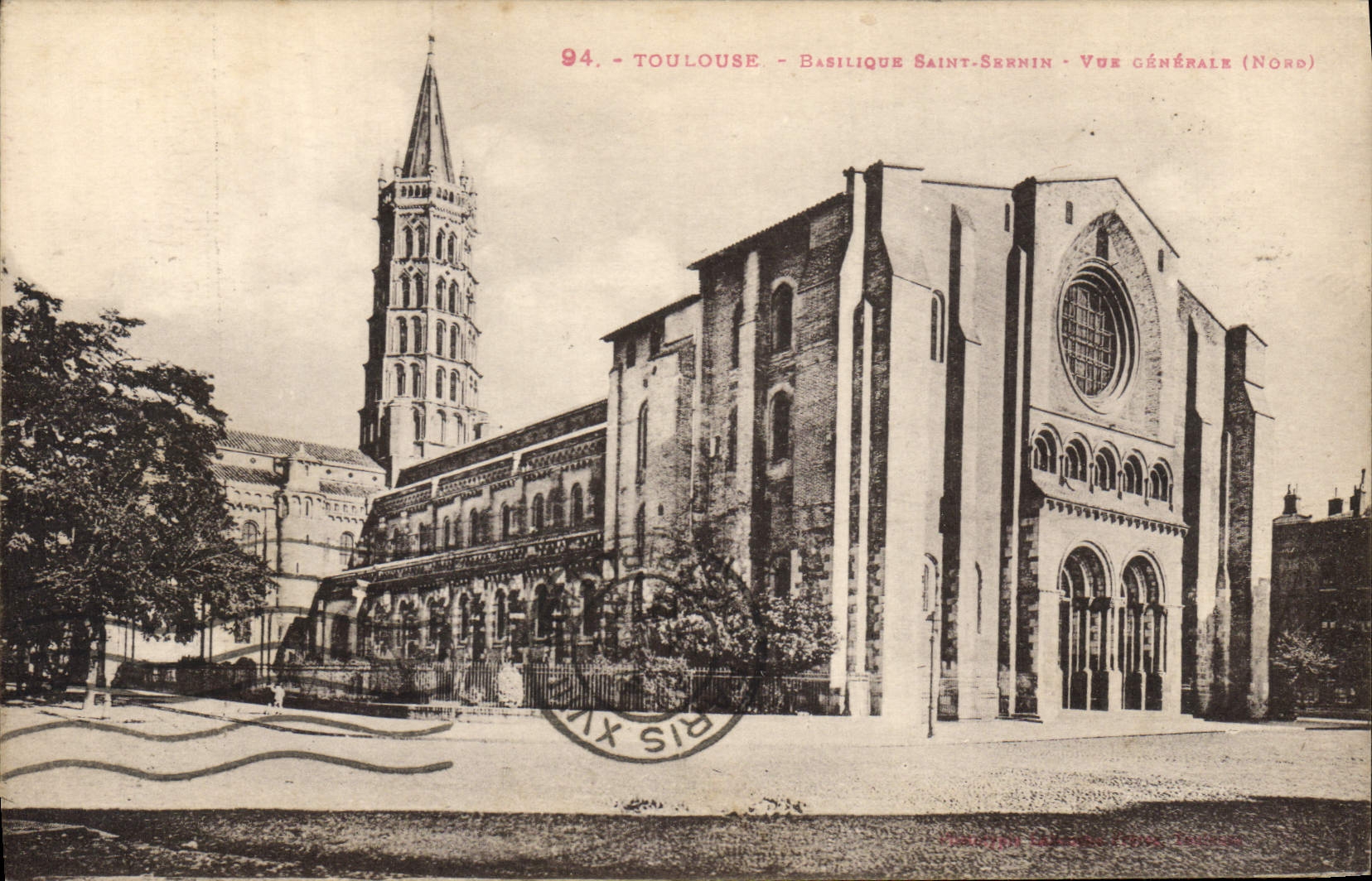 De la VENDIMIA de la POSTAL de Toulouse de la basílica de Sernin opinión Saint