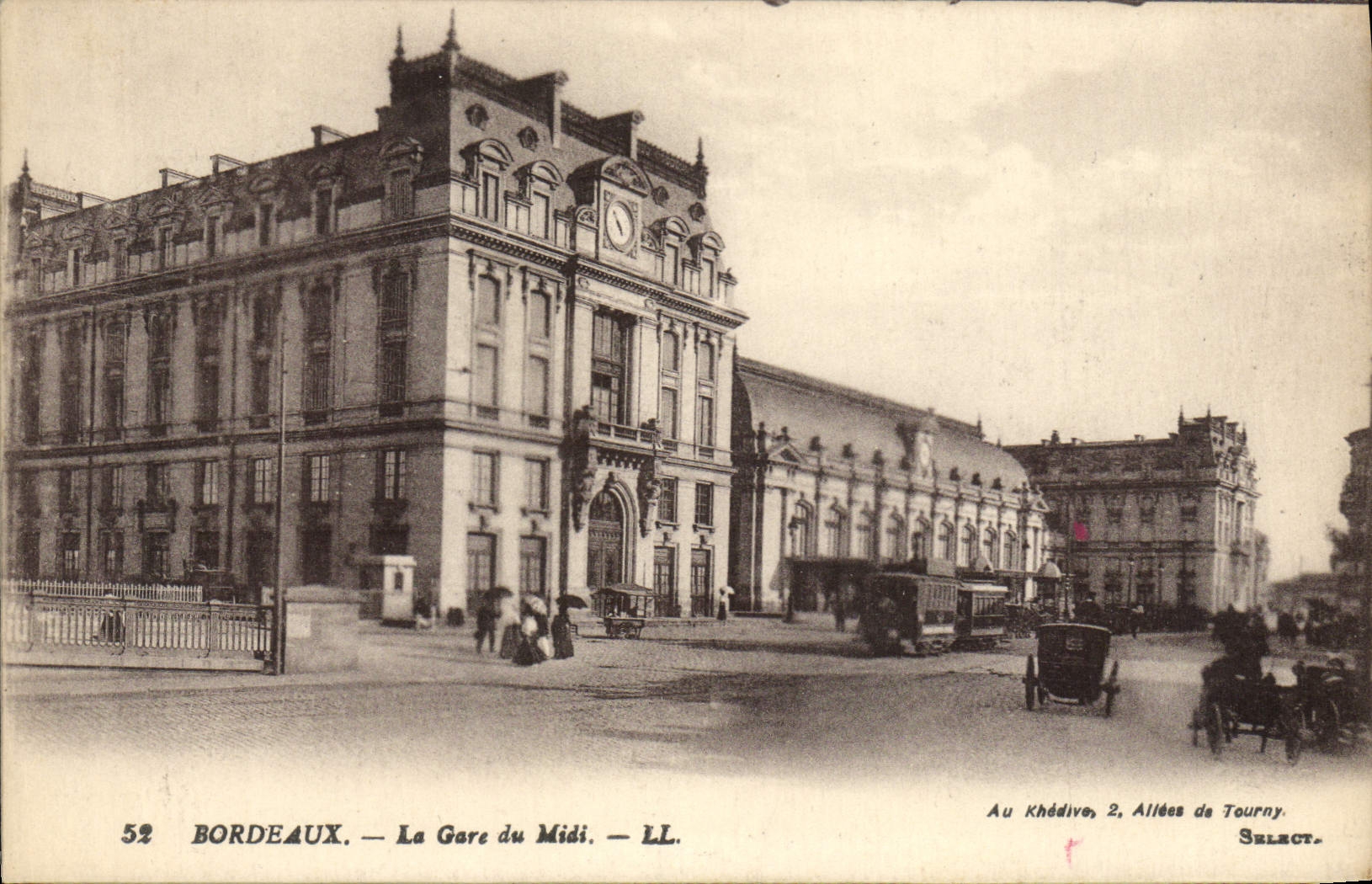 POSTAL Bourdeaux de la VENDIMIA la estación del sur