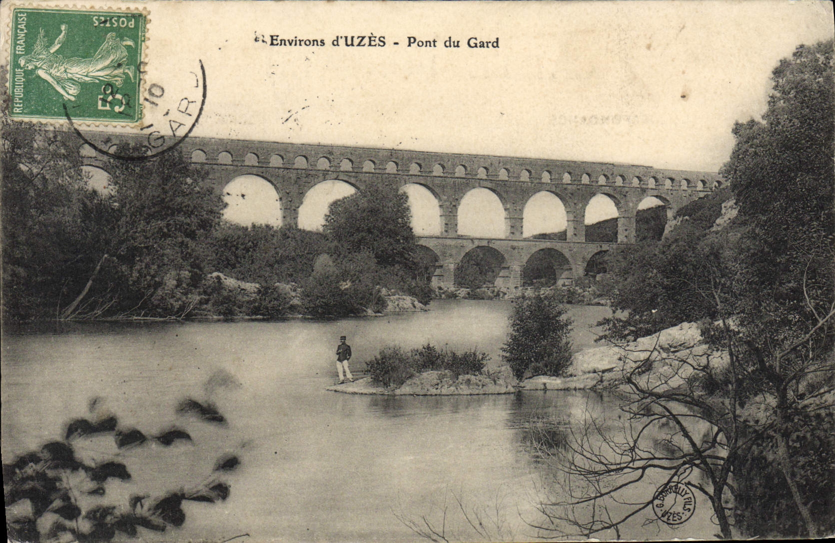 VINTAGE POSTCARD Surroundings D' Uzes Bridge Of Gard