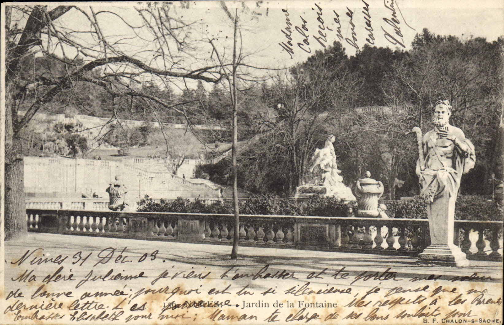 CPA Nimes Jardin De La Fontaine