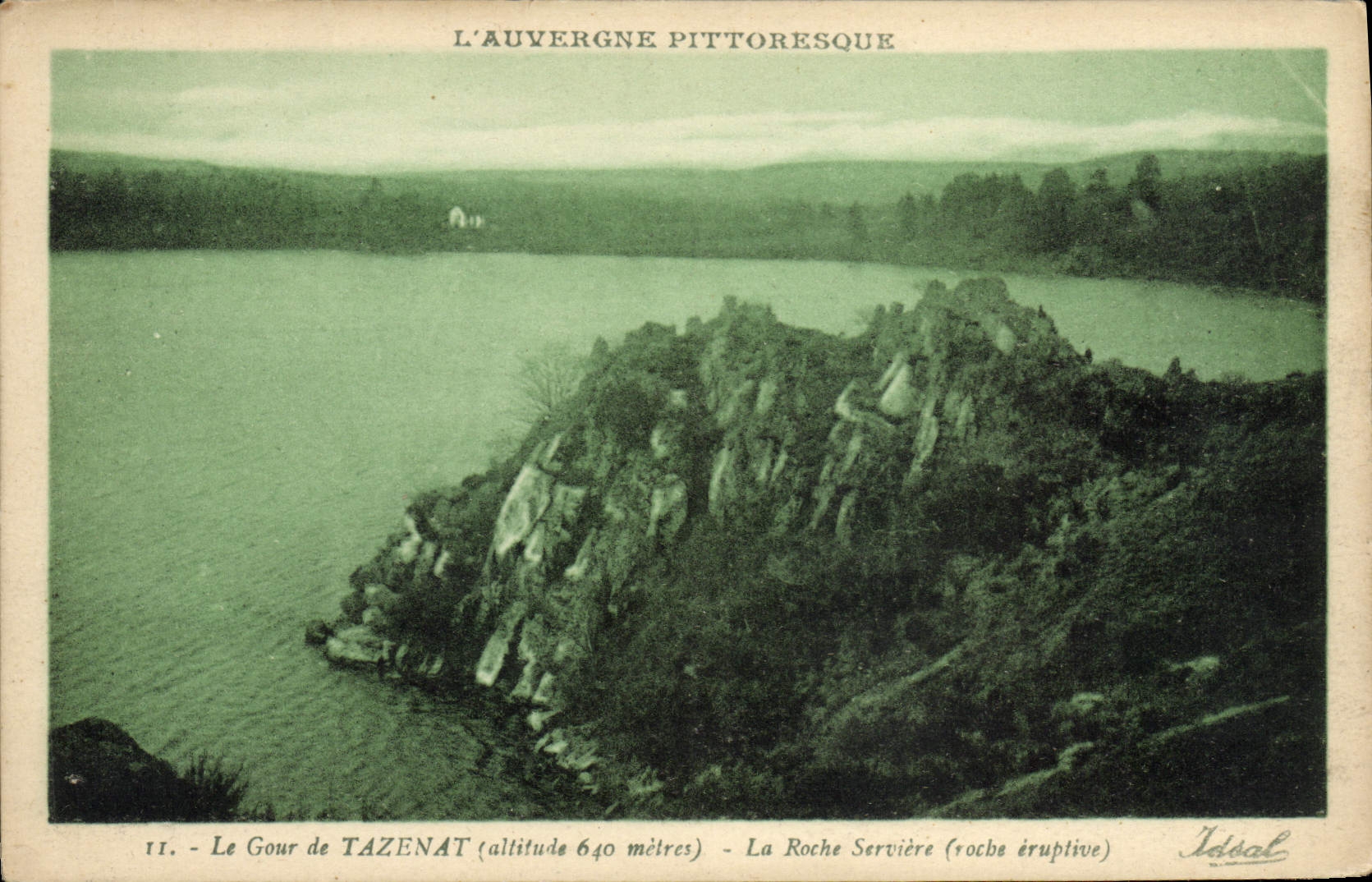 VINTAGE POSTCARD Auvergne Gour De Tazenat the Rock Serviere eruptive rock