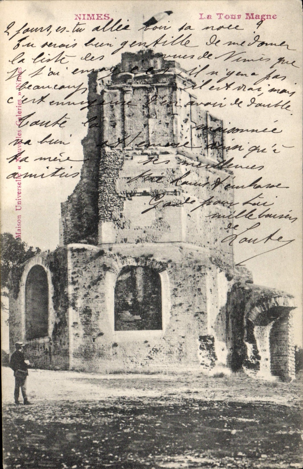 VINTAGE POSTCARD Nimes the Magne Turn