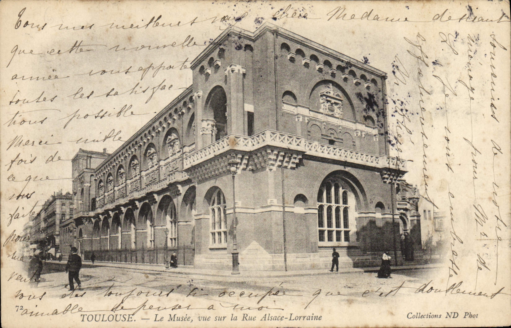 CPA Toulouse Le Musee Vue Sur la Rue Alsace Lorraine
