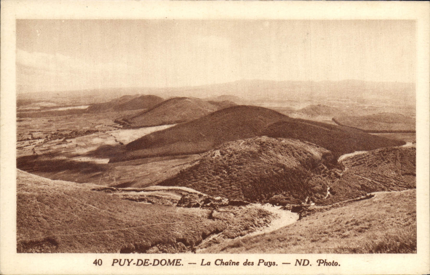 VINTAGE POSTCARD Puy De Dome the Chain Of Puys