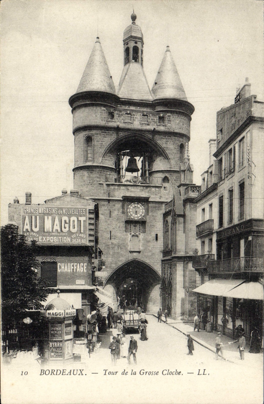Torre de Burdeos de la POSTAL de la VENDIMIA de la Bell grande al huevo de jerarquía