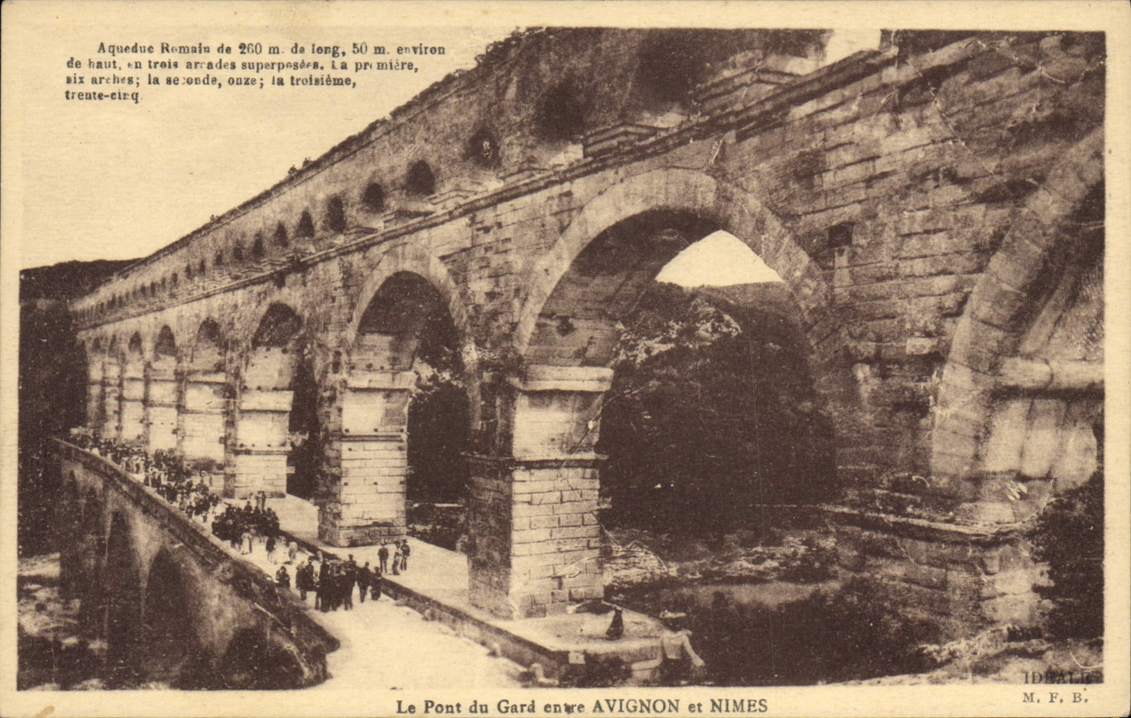 POSTAL de la VENDIMIA el puente de Gard Avignon y de Nimes