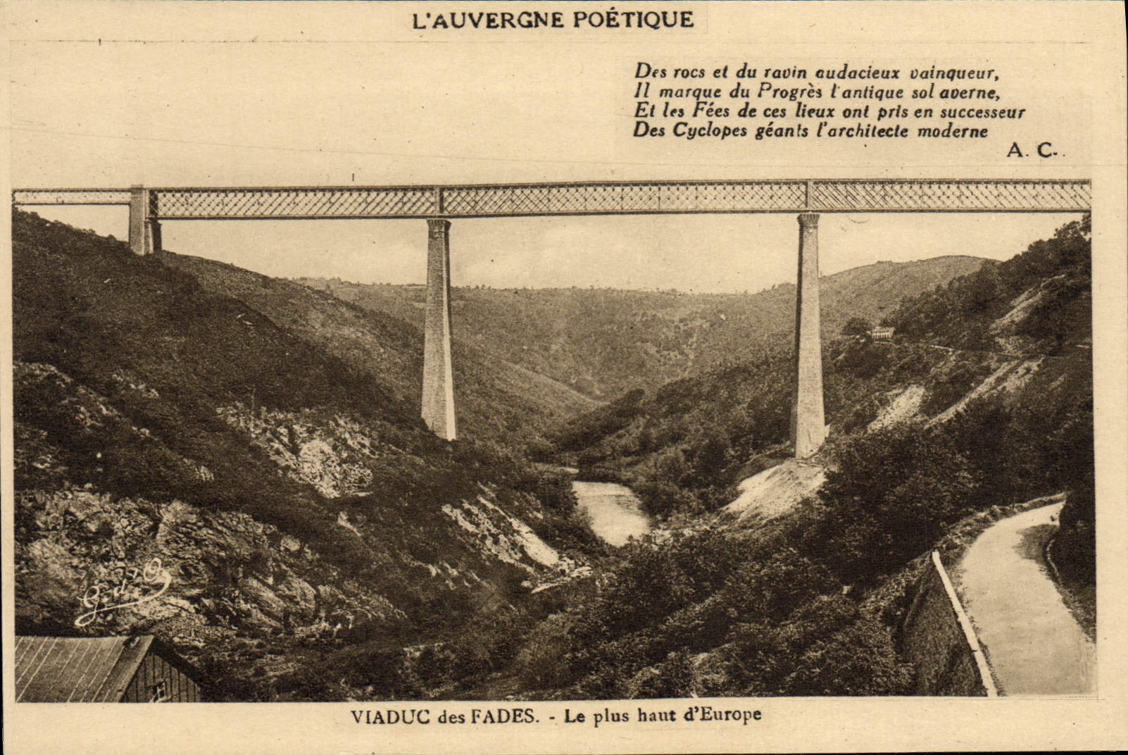 CPA Viaduc Des Fades Le Plus Haut D'Europe