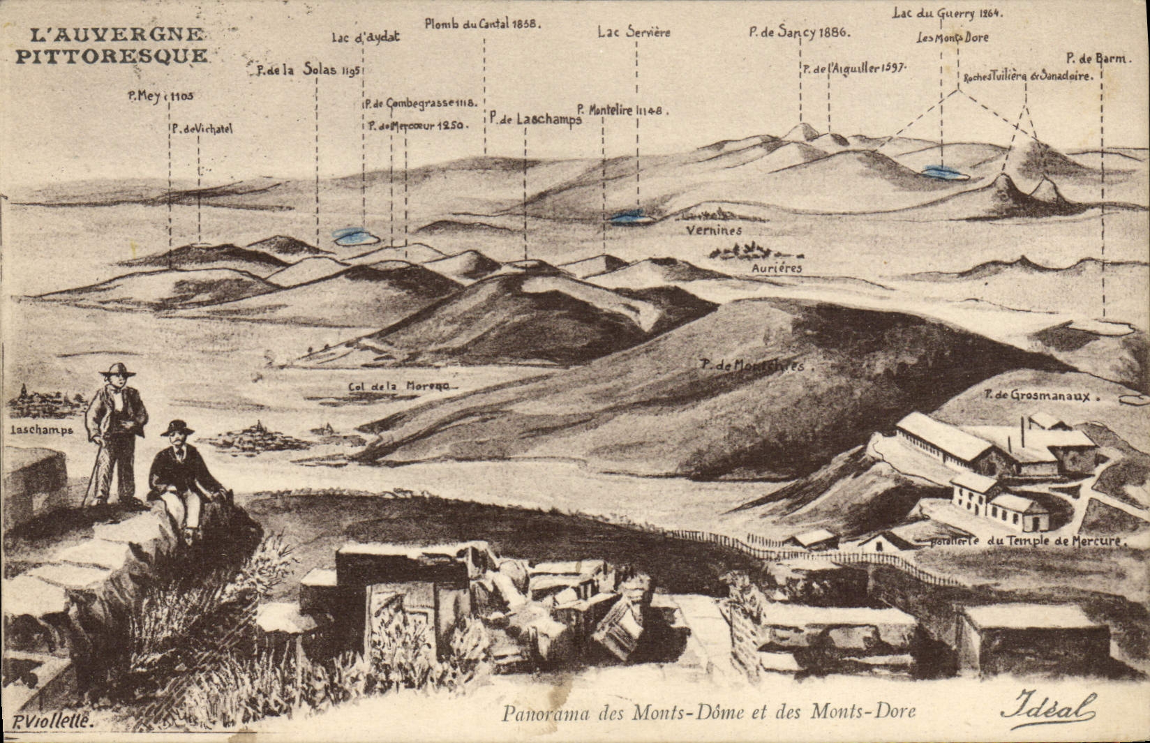 CPA Panorama Des Monts Dome Et Des Monts Dore