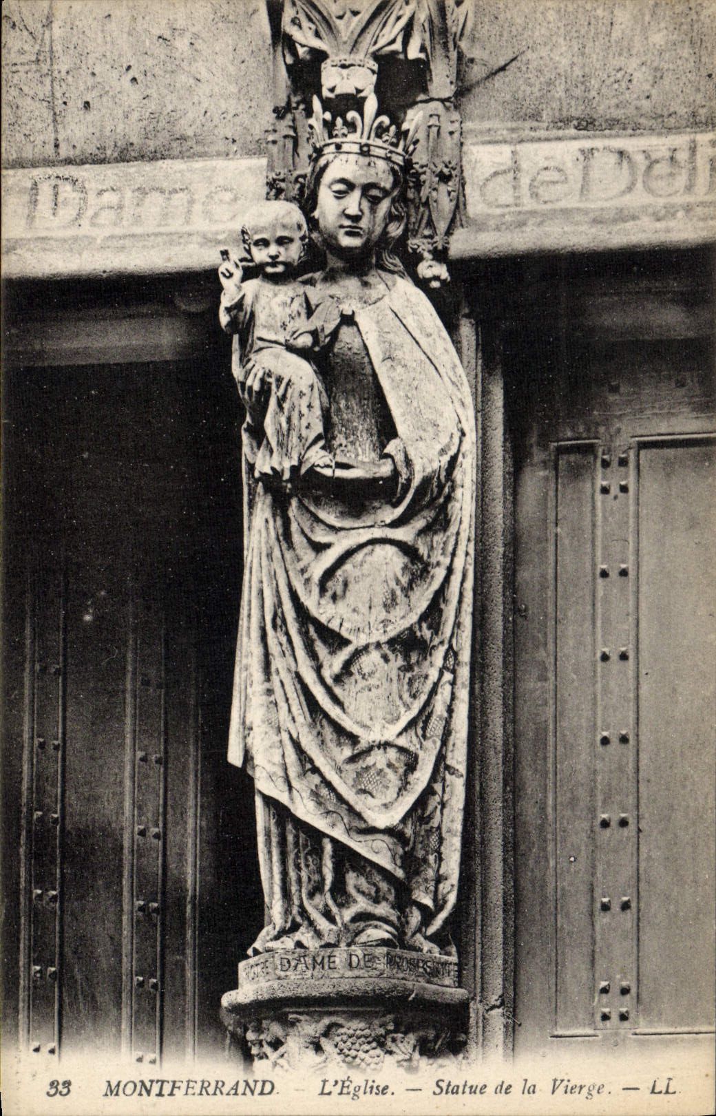 CPA Montferrand L'Eglise Statue De La Vierge