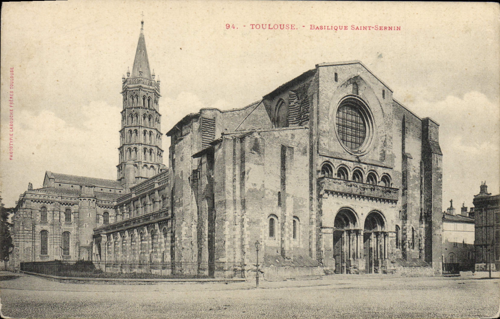 VINTAGE POSTCARD Toulouse Basilica Sernin Saint