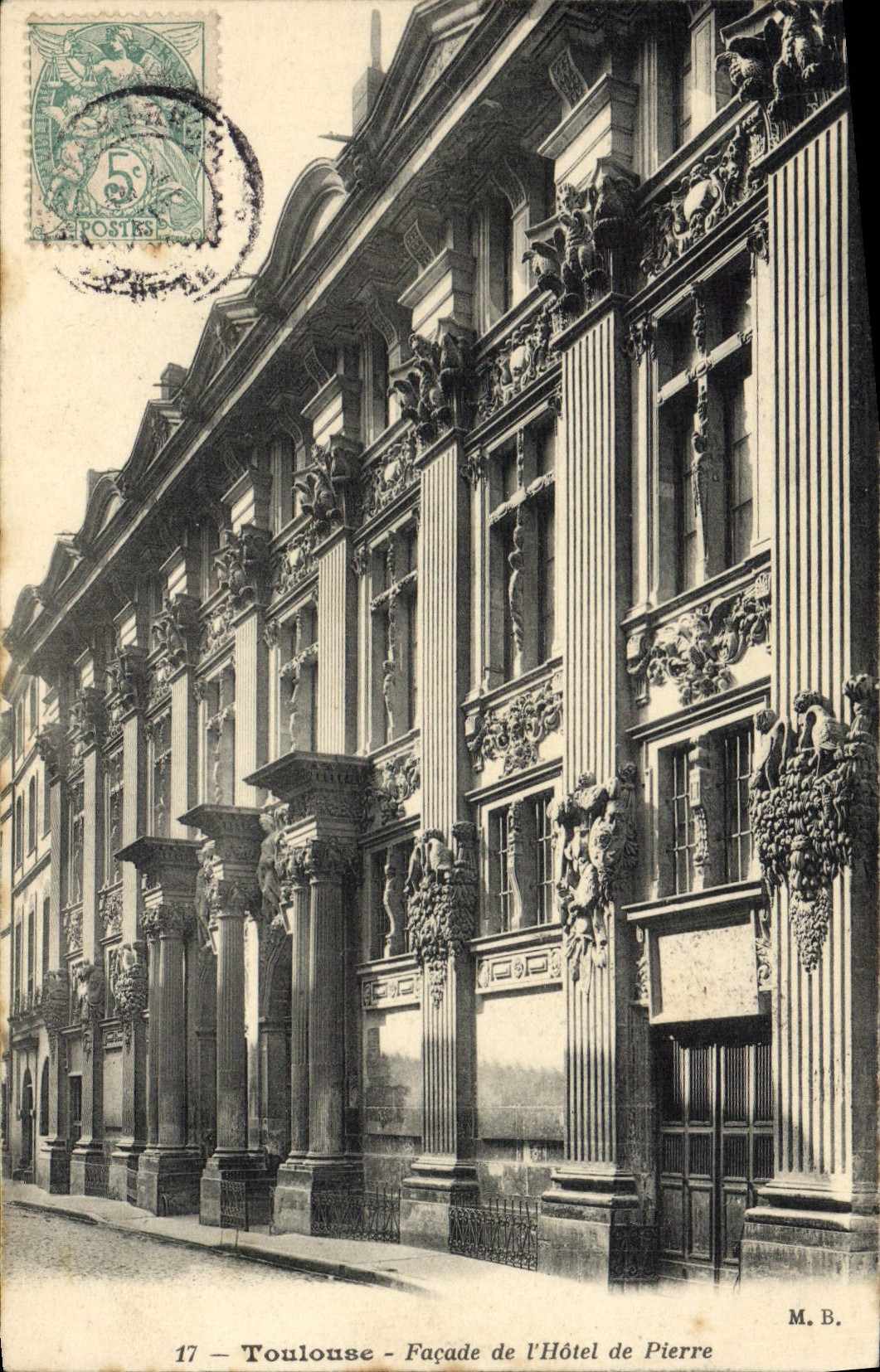 CPA Toulouse Facade De I'Hotel De Pierre