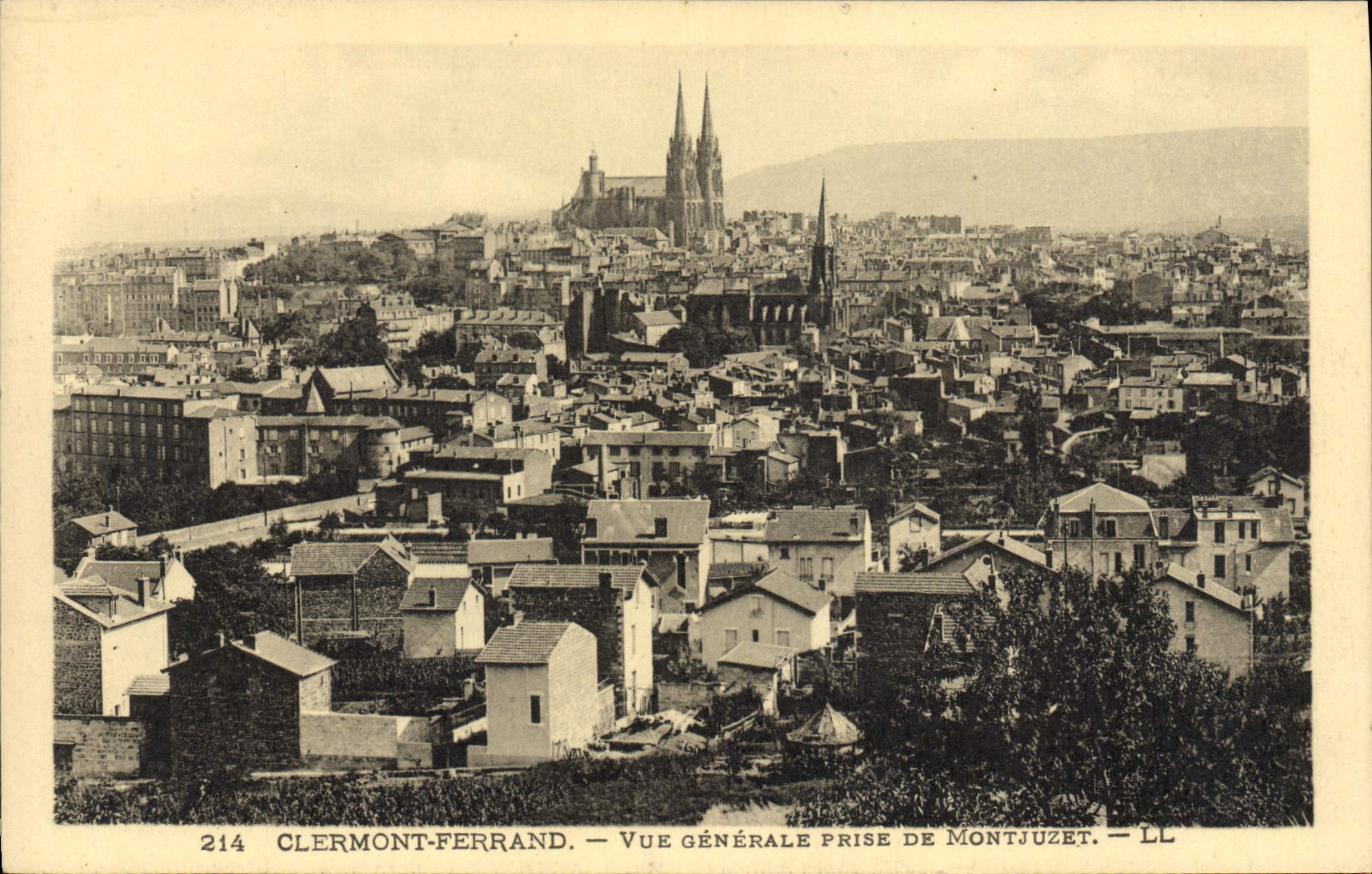 VINTAGE POSTCARD Clermont Ferrand View Taken De Montjuzet
