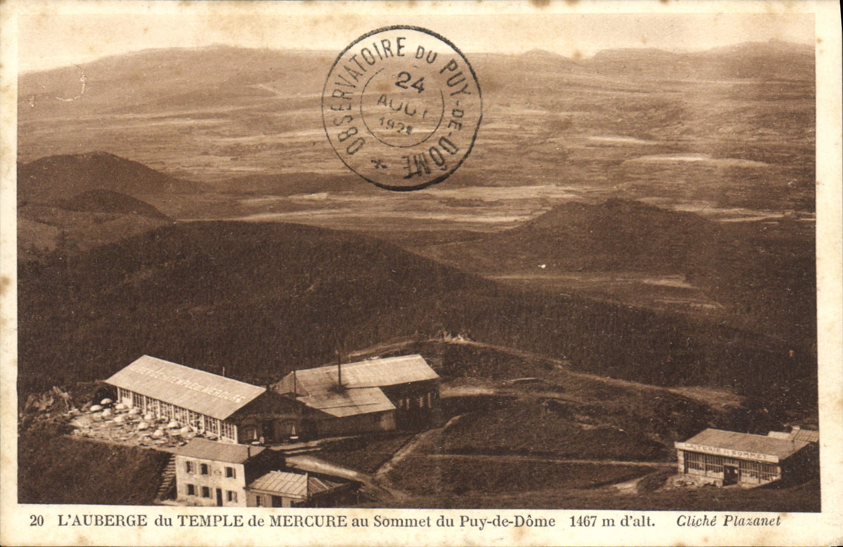 VINTAGE POSTCARD the inn of the Mercury temple at the top of Puy de Dome