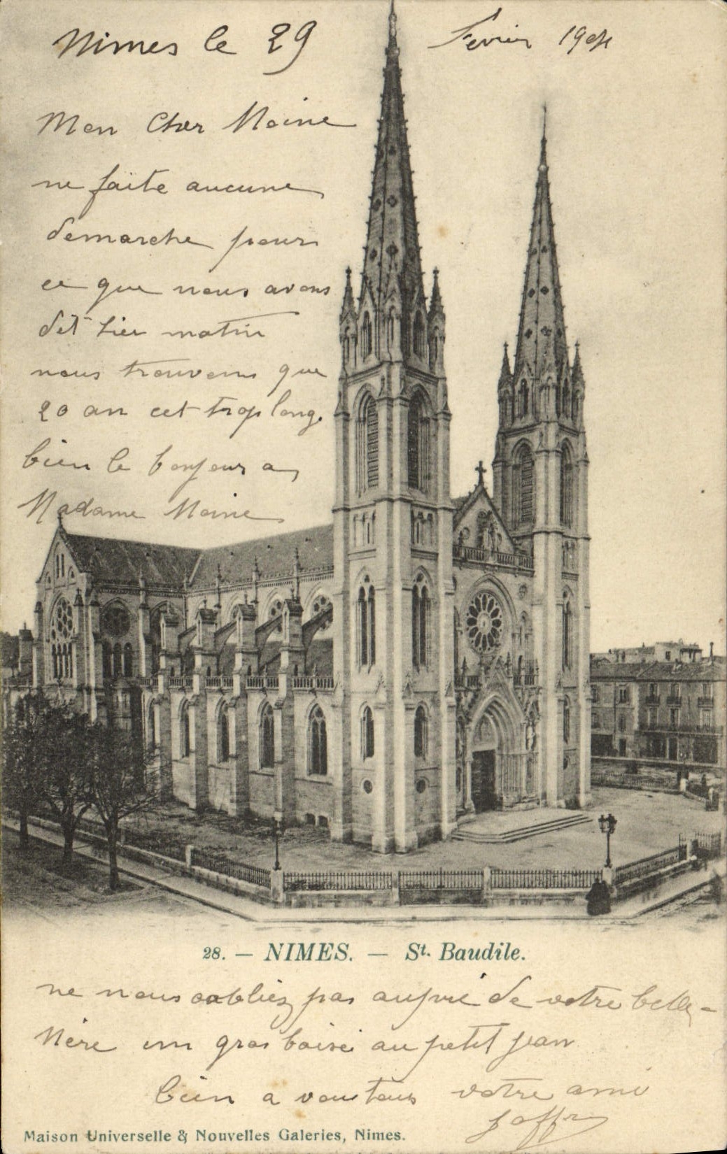 St Baudile de Nimes de la POSTAL de la VENDIMIA