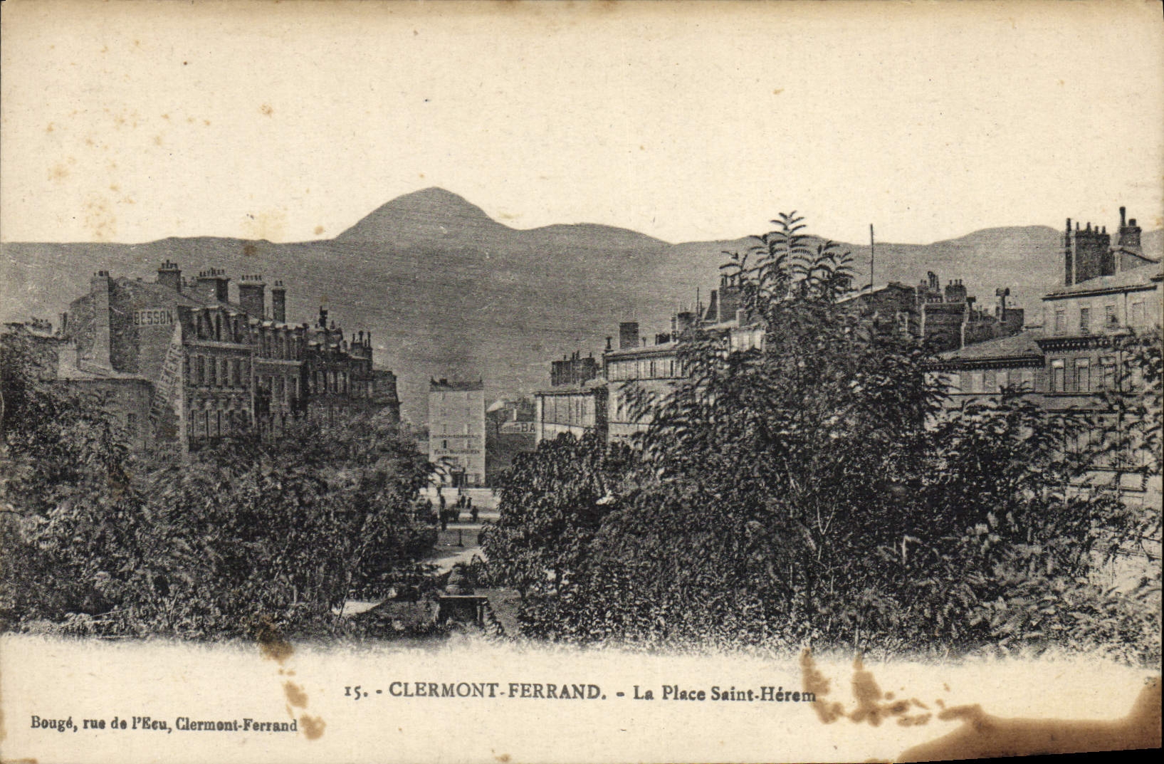 VINTAGE POSTCARD Clermont Ferrand the Place Holy Herem