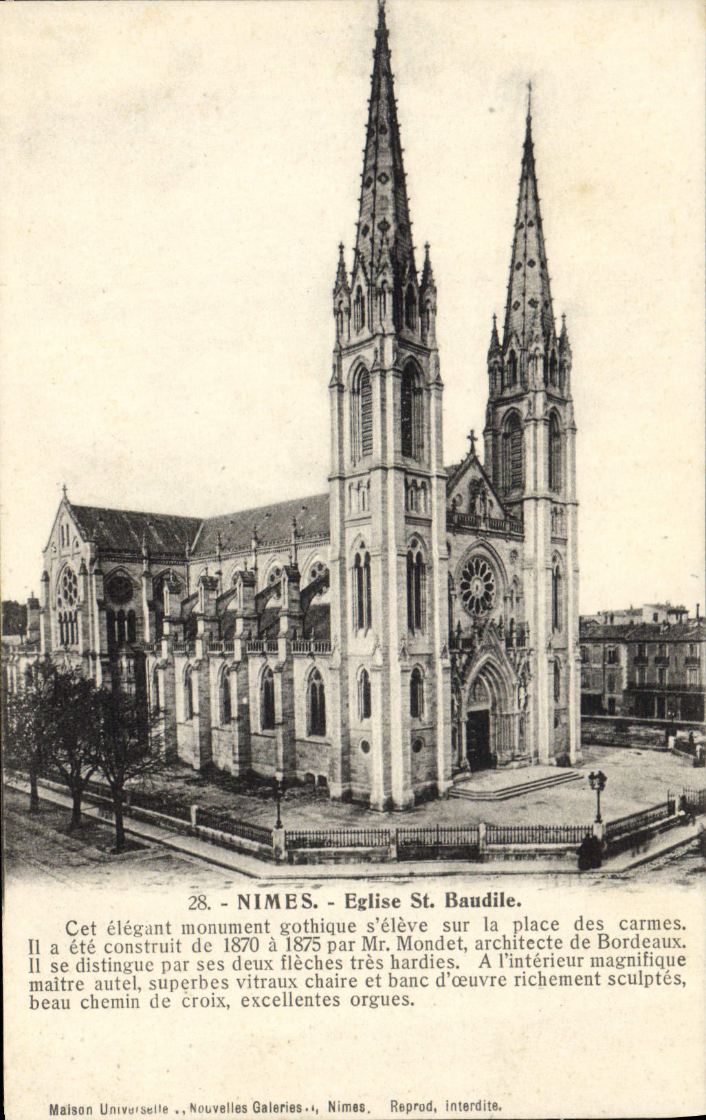 CPA Nimes Eglise St Baudile