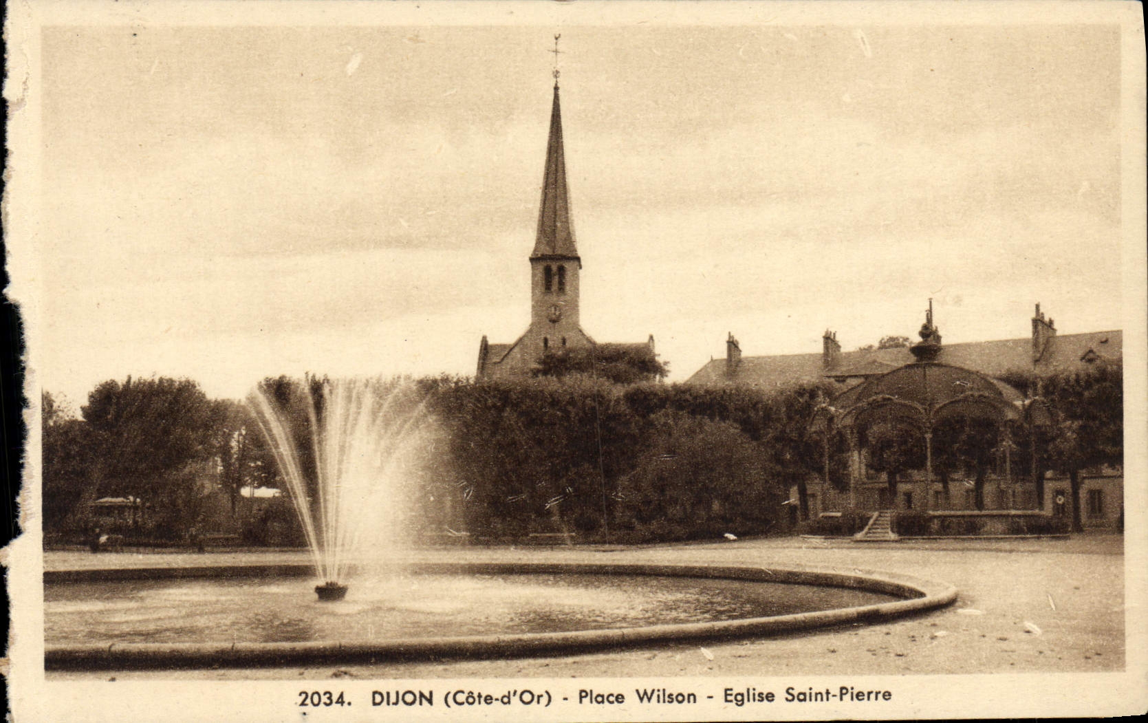 VINTAGE POSTCARD Dijon Places Wilson Eglise Saint Pierre