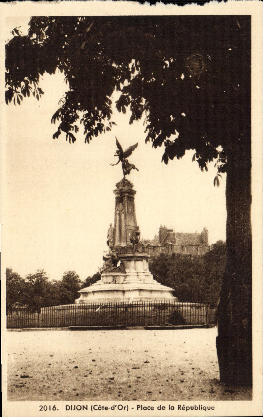 VINTAGE POSTCARD Dijon Places Republic
