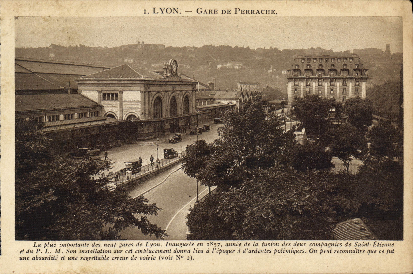 POSTAL Lyon Parks De Perrache de la VENDIMIA