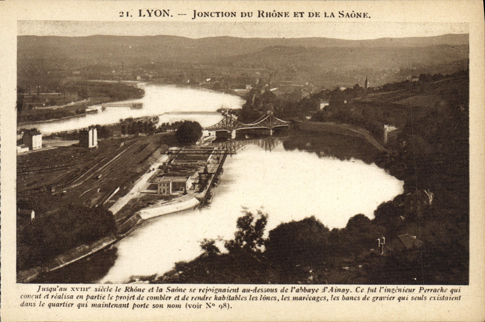 Ensambladura de Lyon de la POSTAL de la VENDIMIA del Rhone y del Saone
