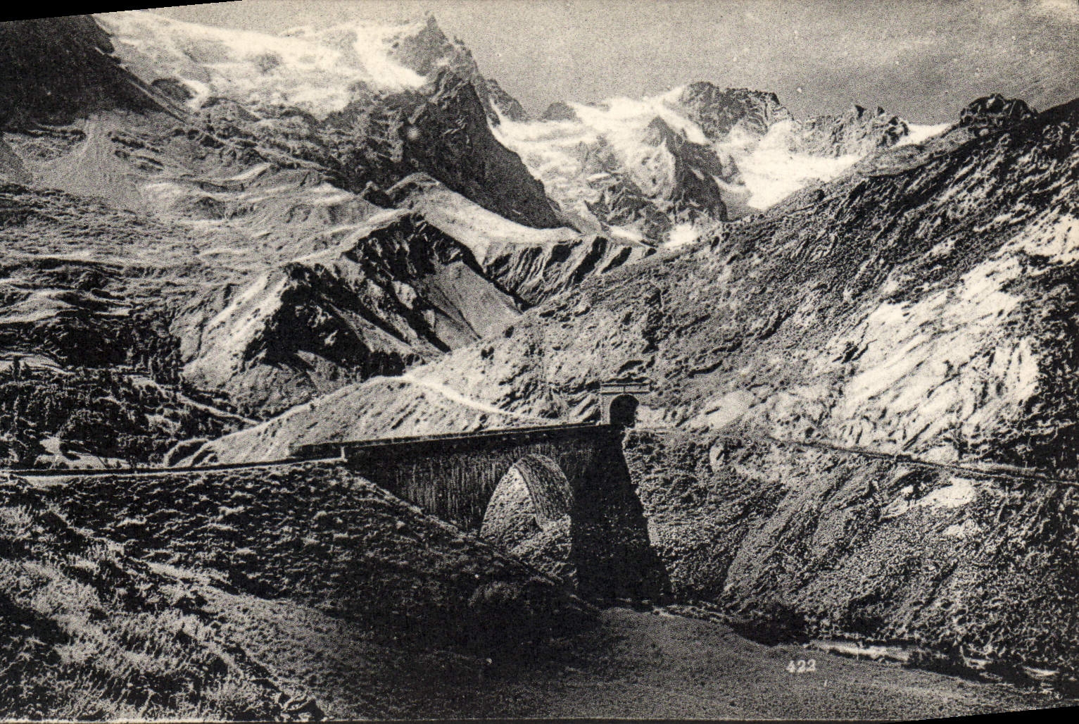 VINTAGE POSTCARD Dauphine Picturesque Low register Meije and the bridge of Mortan