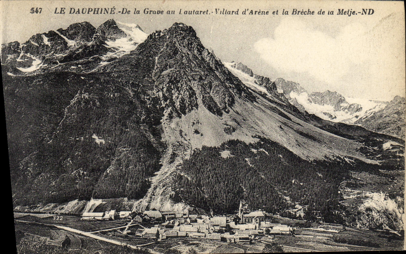 CPA Le Dauphine De la Grave au Lautaret Villard d'Arene et la breche de la meije