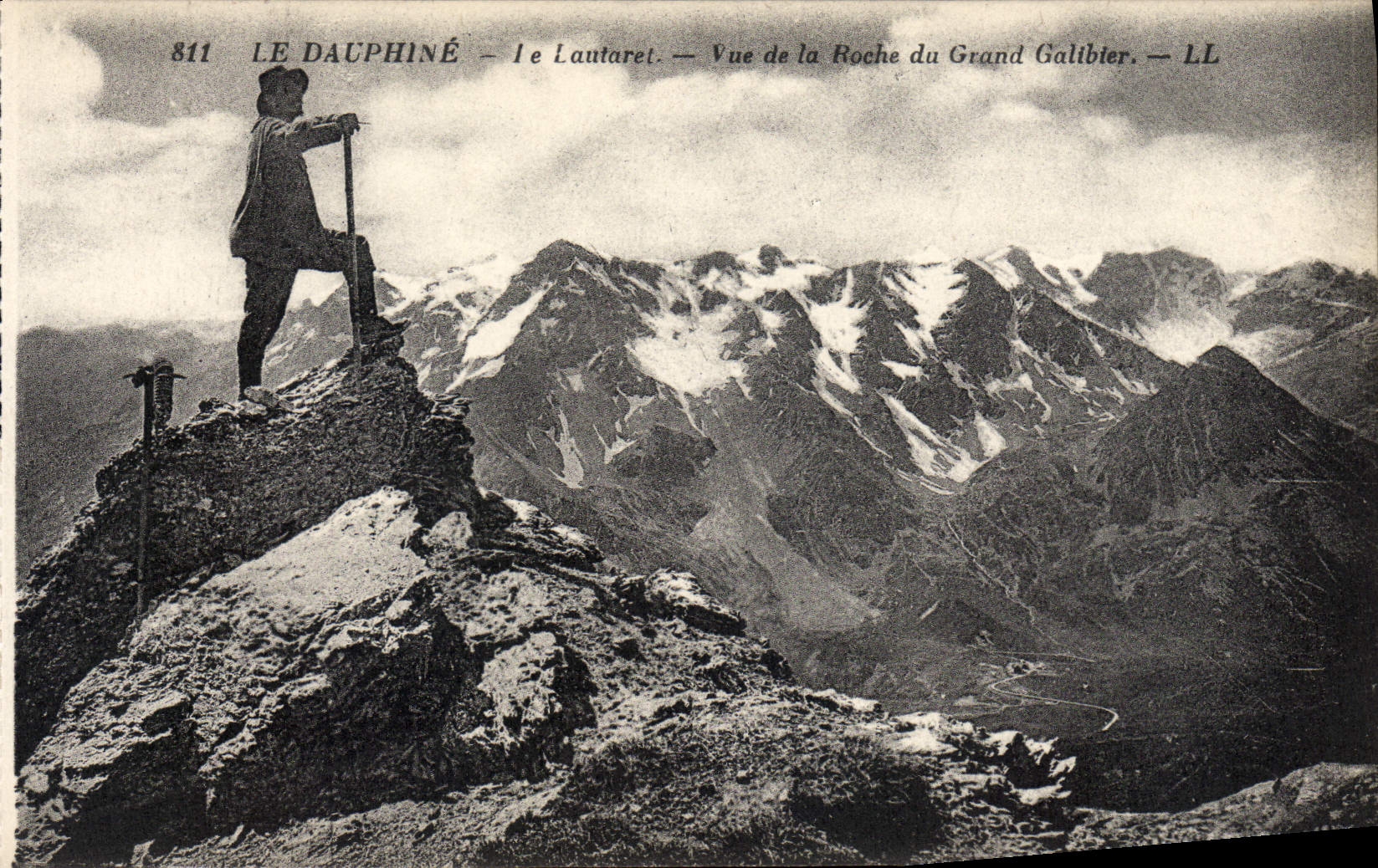 VINTAGE POSTCARD Dauphine Lautaret Seen Of the Rock Of Large Galibier