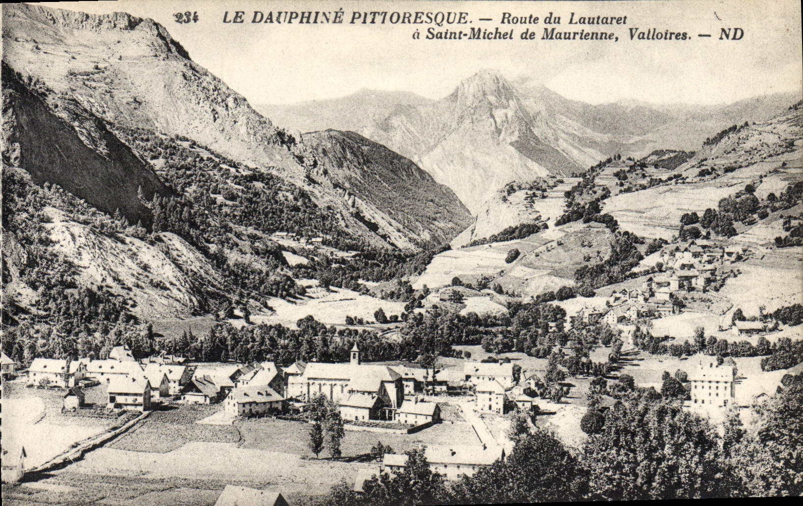 VINTAGE POSTCARD Dauphine Road of Lautaret has Saint Michel of Maurienne Valloires