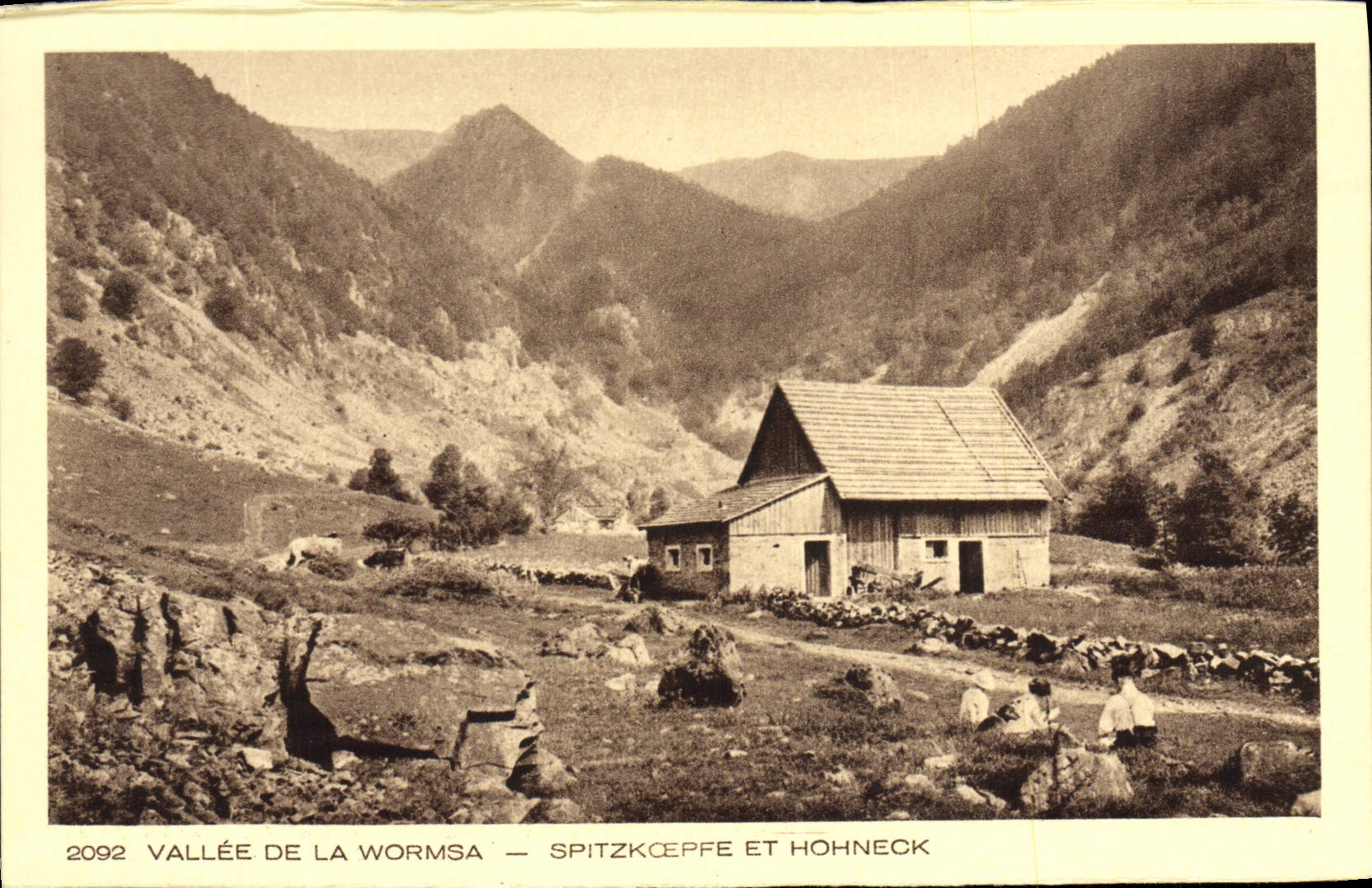 VINTAGE POSTCARD Valley of Wormsa Spitzkoepfe and Hohneck