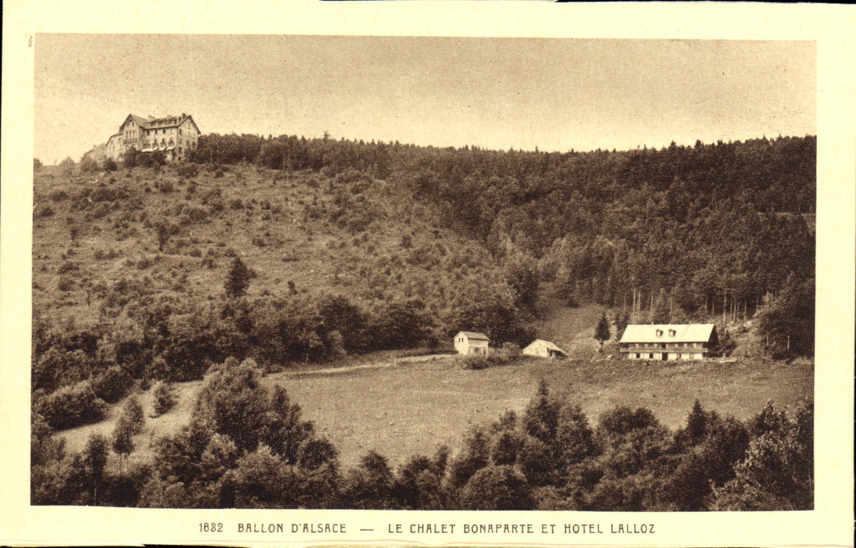 VINTAGE POSTCARD Balloon Of Alsace the country cottage Bonaparte and Hotel Lalloz