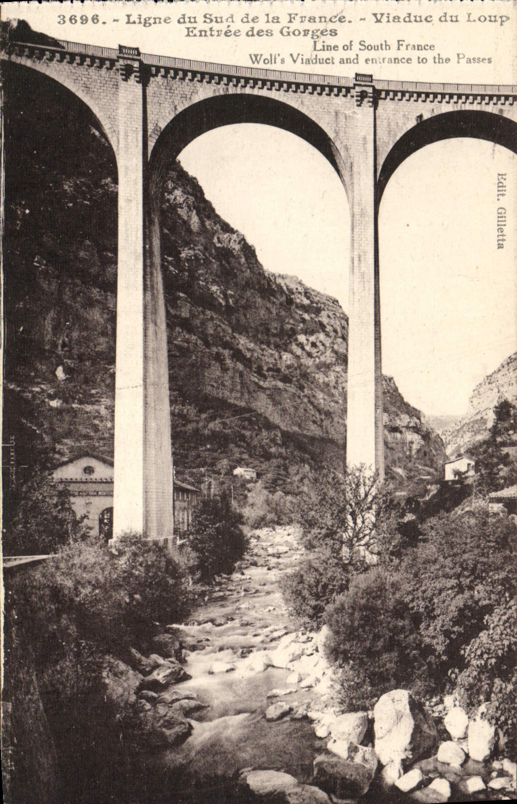 VINTAGE POSTCARD Viaduct Of the Bridge of the Wolf Entered of the throats