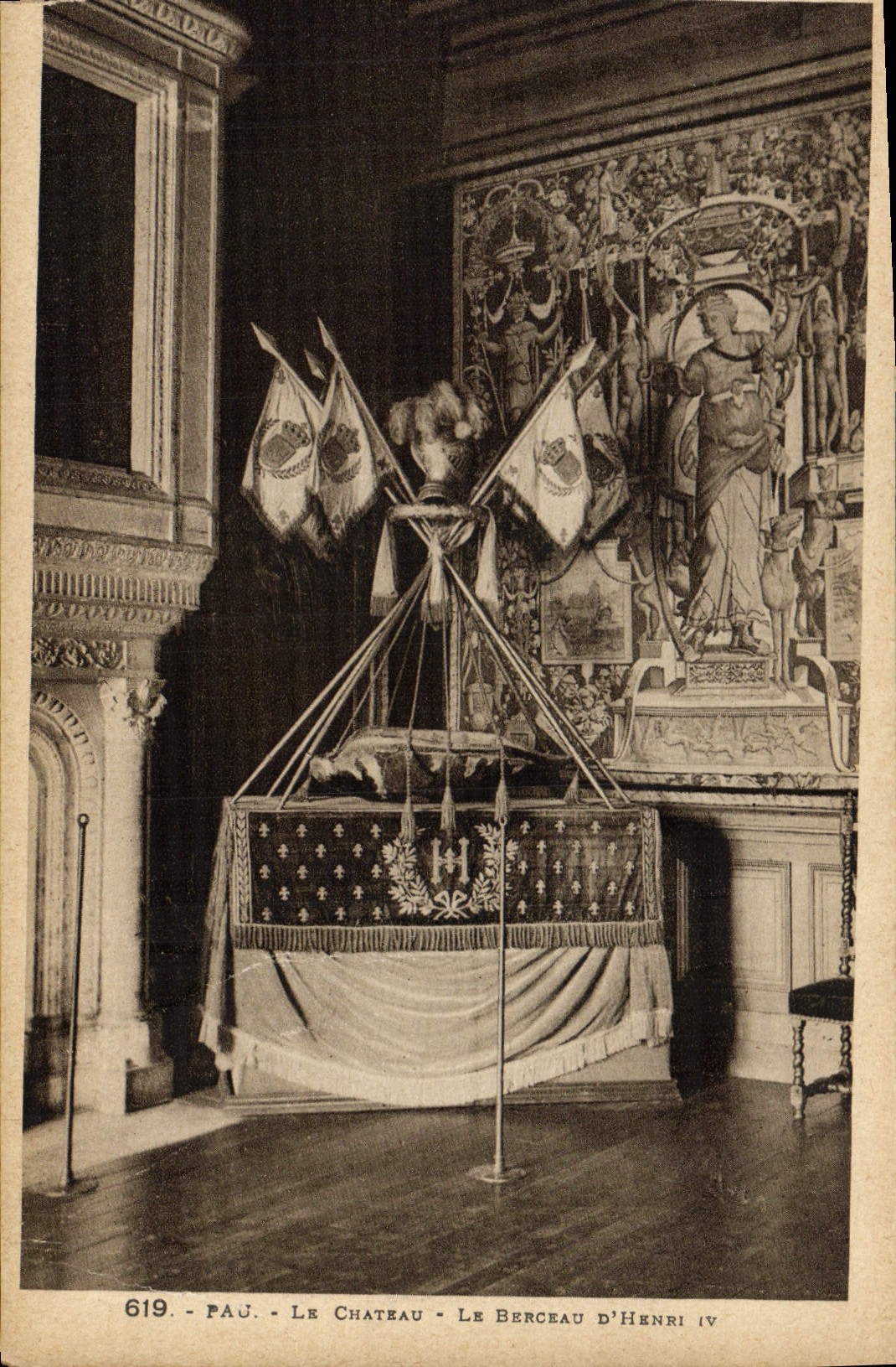 POSTAL Pau de la VENDIMIA el castillo la horquilla de Henrii IV