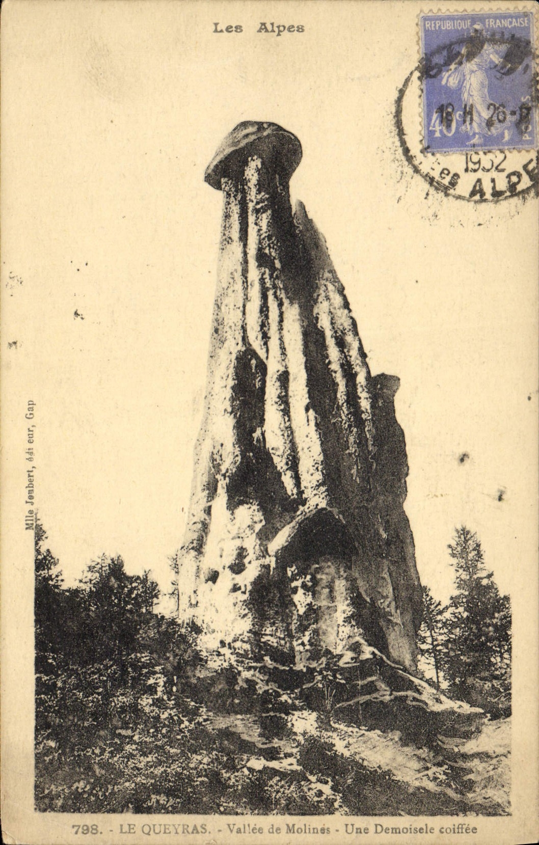 VINTAGE POSTCARD the Alps Queyras Valley De Molines a Coiffee Young lady