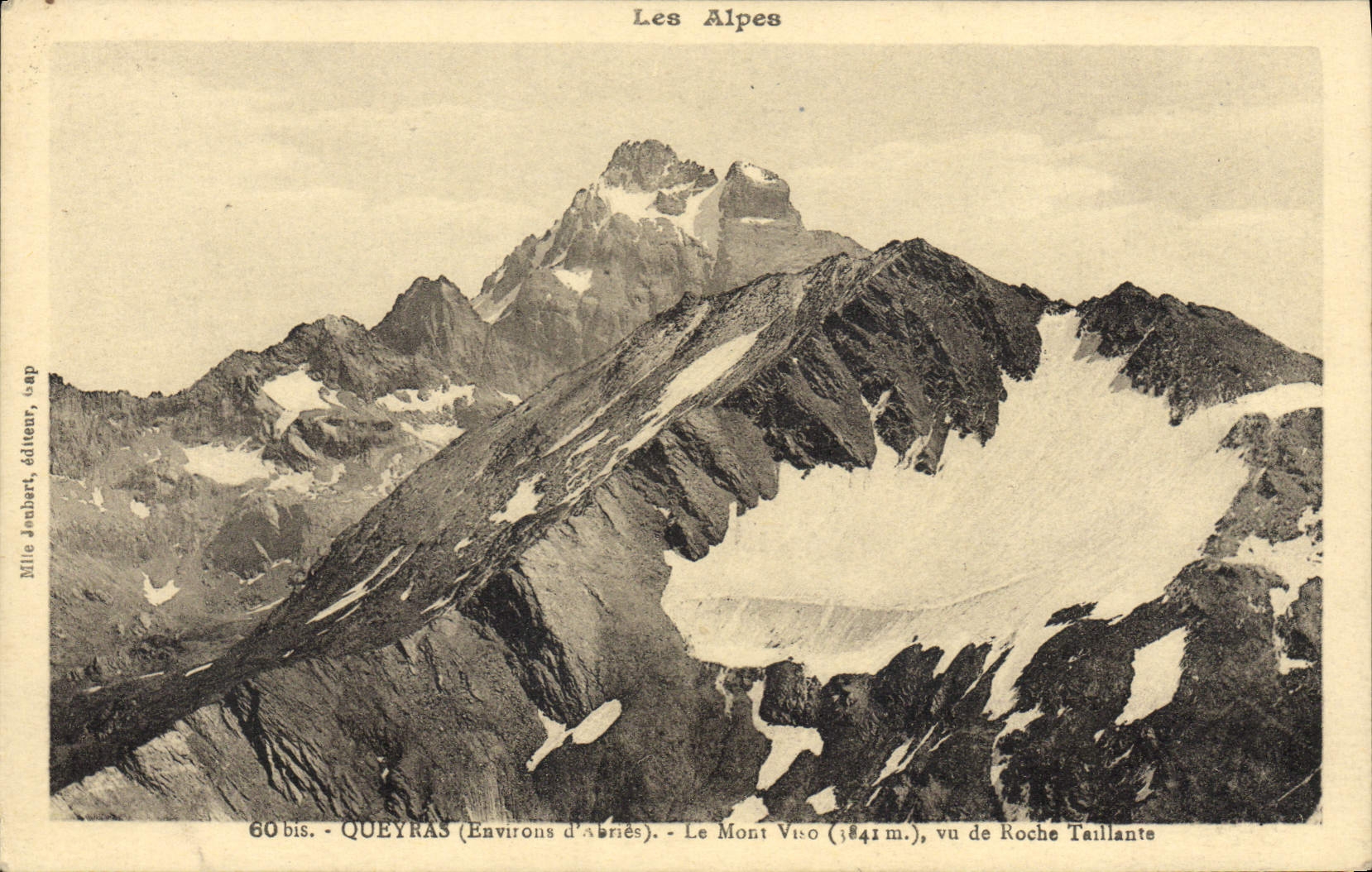 CPA Les Alpes Queyras Environs d'Abries Le Mont Viso vu de la roche taillante