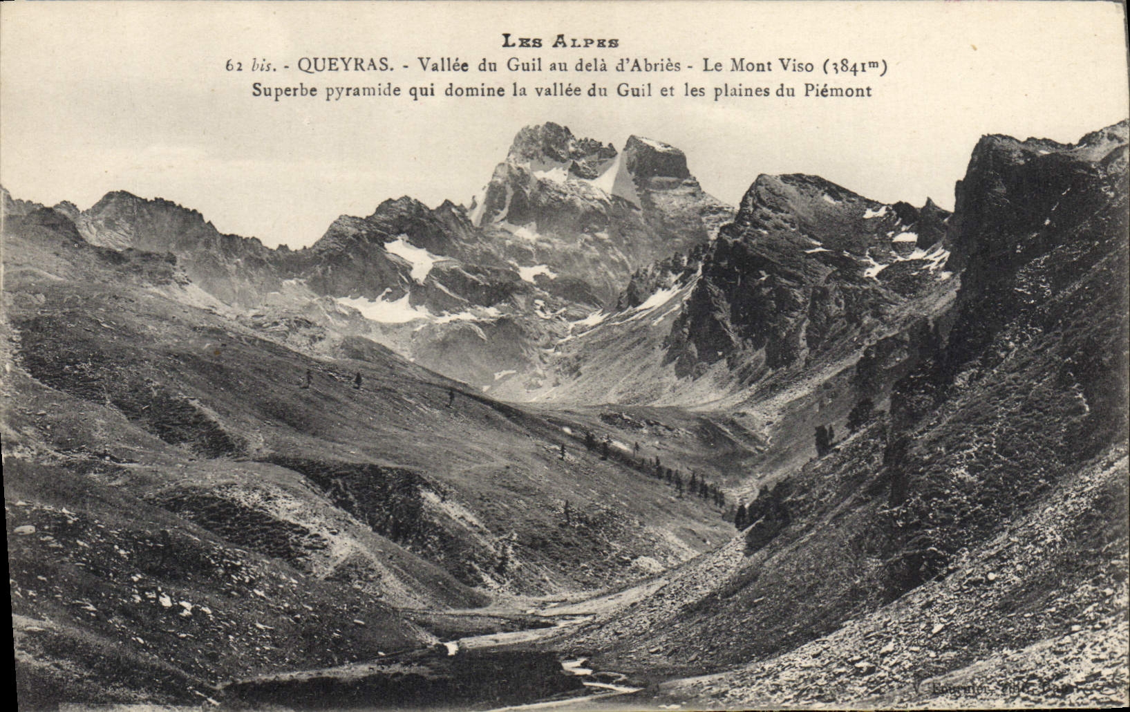 CPA Les Alpes Queyras Vallee Du Guil Au Dela d'Abries Le Mont Viso 
