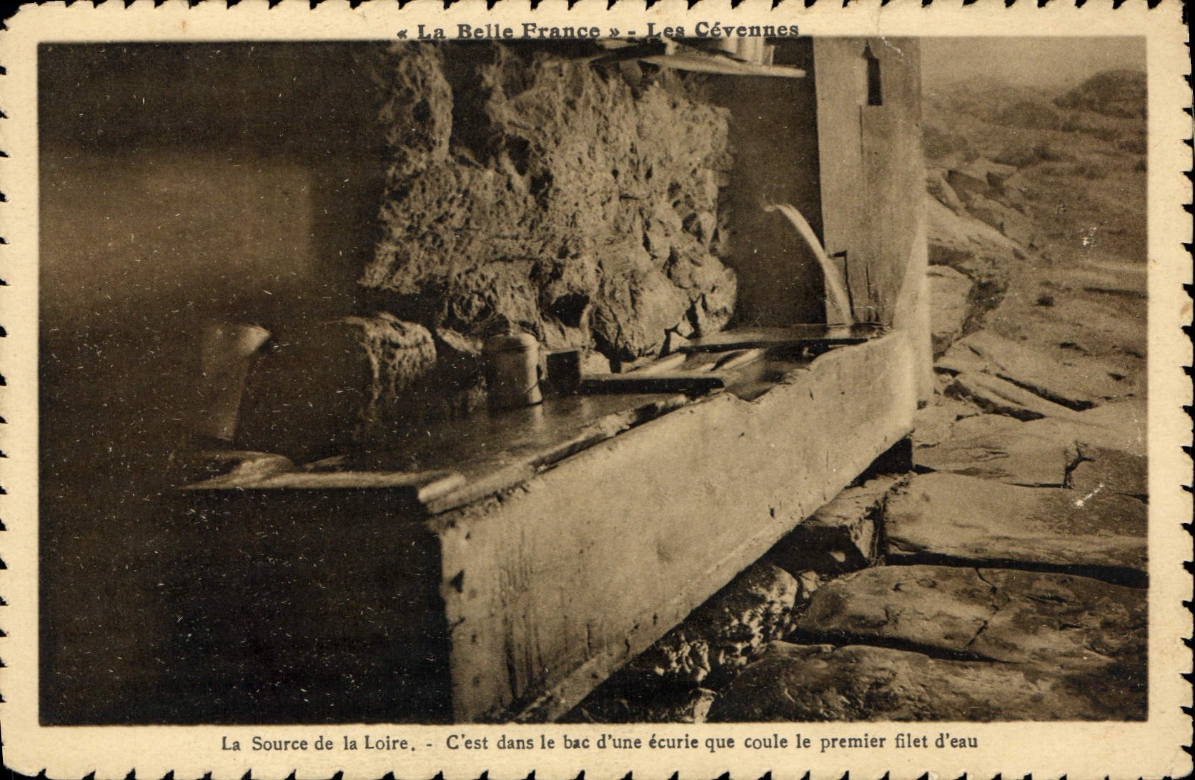 VINTAGE POSTCARD the Cevennes the source of the Loire