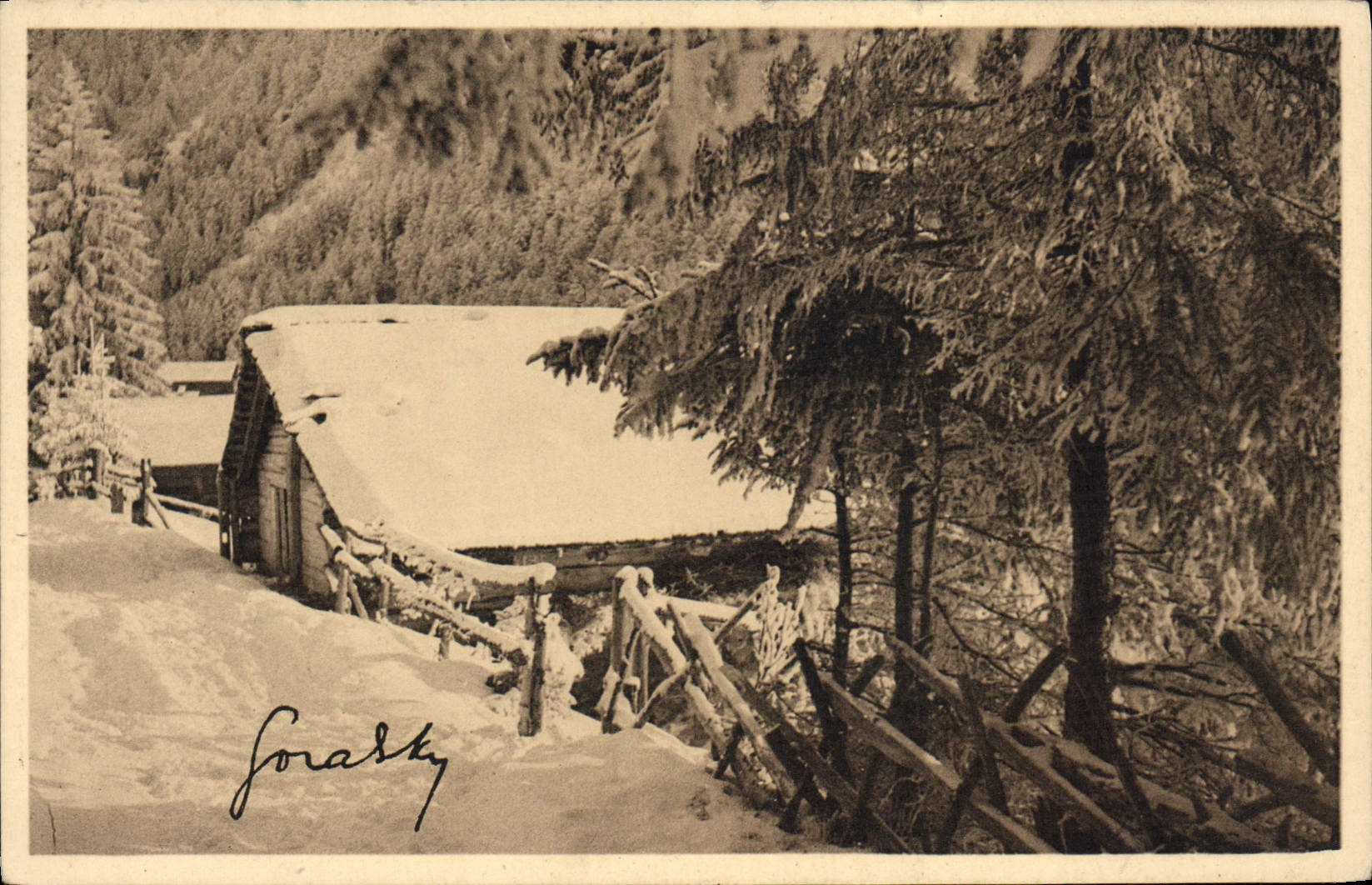 VINTAGE POSTCARD Landscape Of Winter In the Maritime Alps