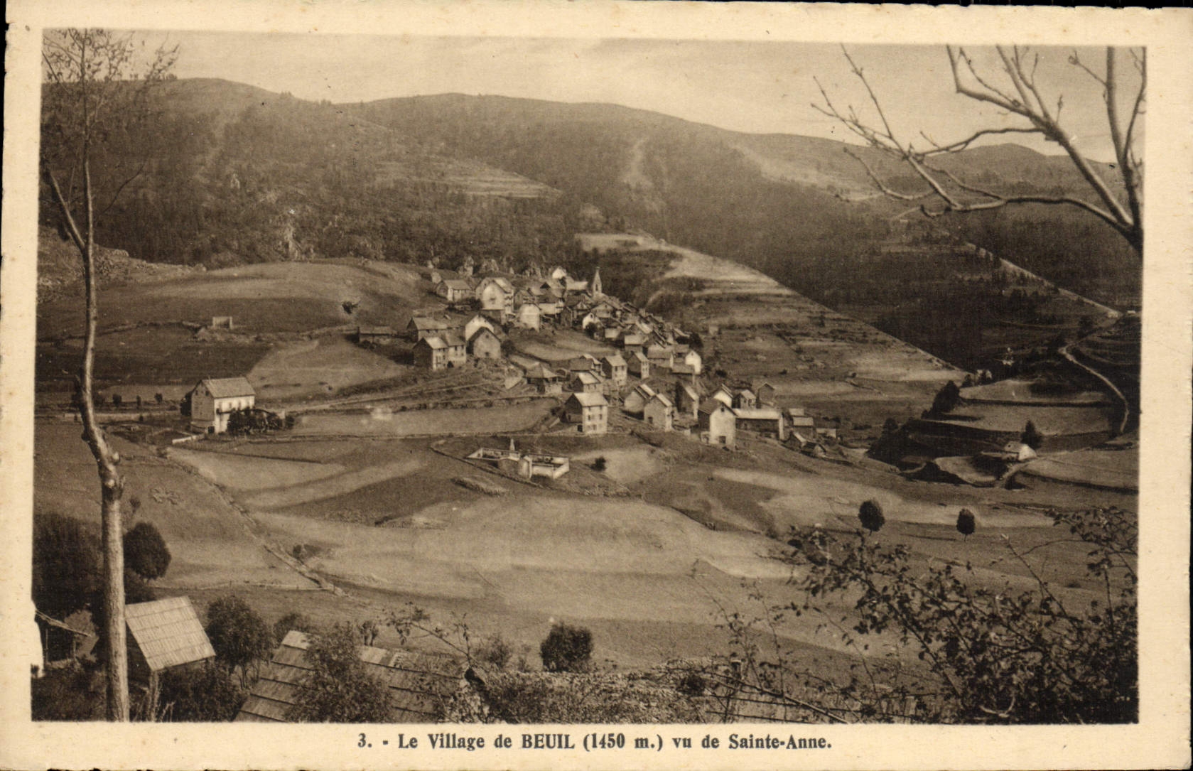 VINTAGE POSTCARD Beuil the Village Seen of Sainte Anne