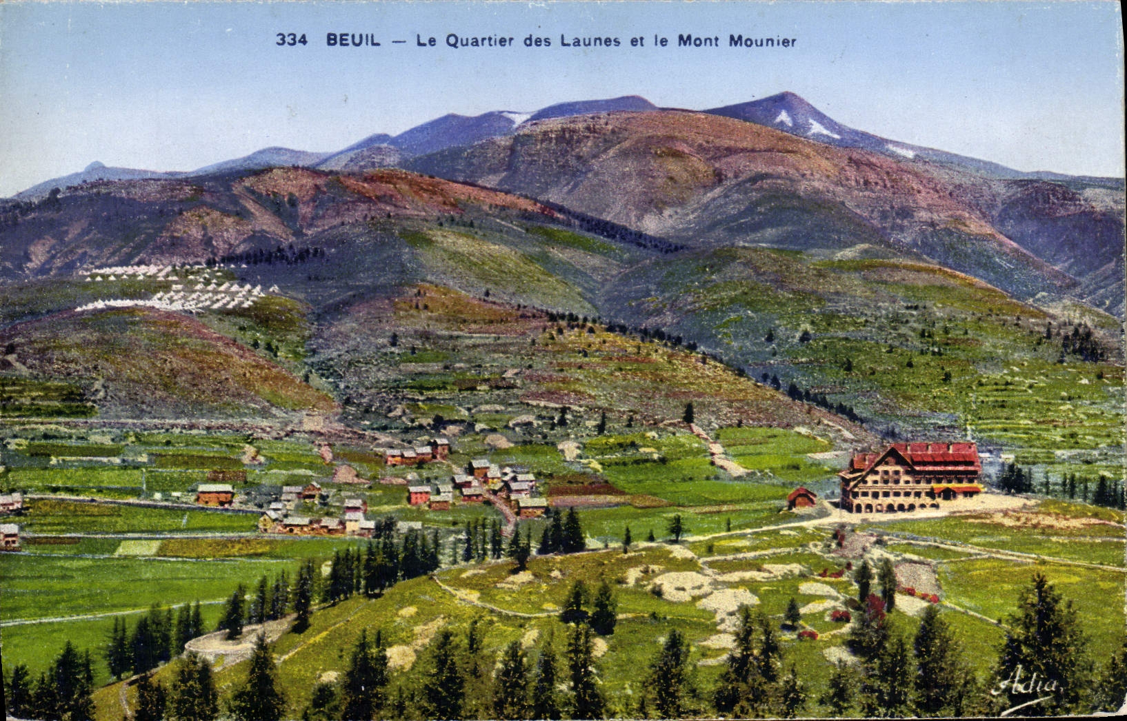 CPA Beuil Le Quartier des Launes et le Mont Mounier