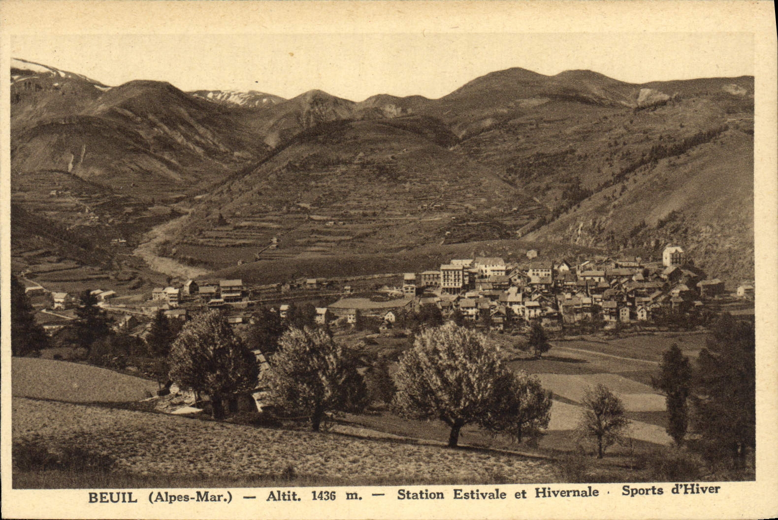 VINTAGE POSTCARD Beuil Estival and Winter Station