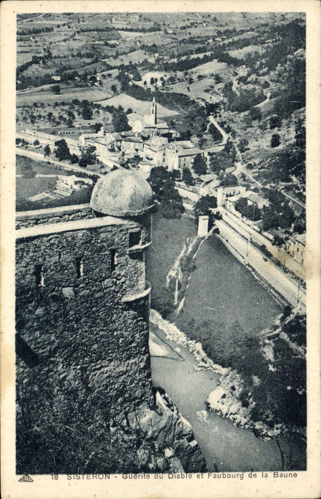 VINTAGE POSTCARD Sisteron Guerite of the Devil and Suburb of Baune