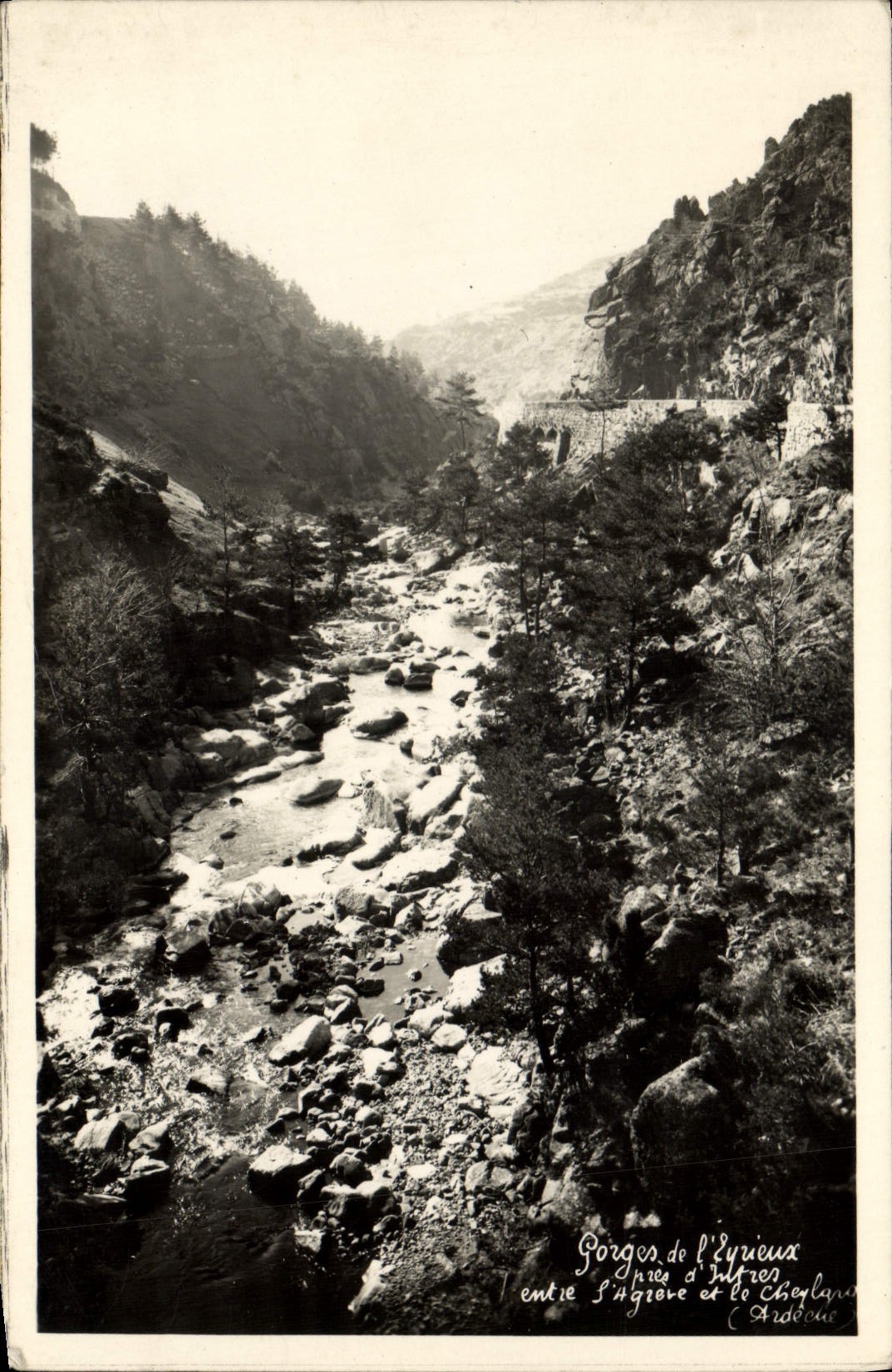 VINTAGE POSTCARD Falls of Eyrieux close to Ingres between St Agreve and Cheyland