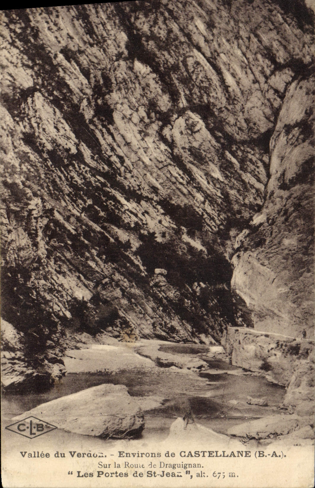 VINTAGE POSTCARD Valley of the Verdon Surroundings of Castellane On the Road of Draguignan Gates of St Jean