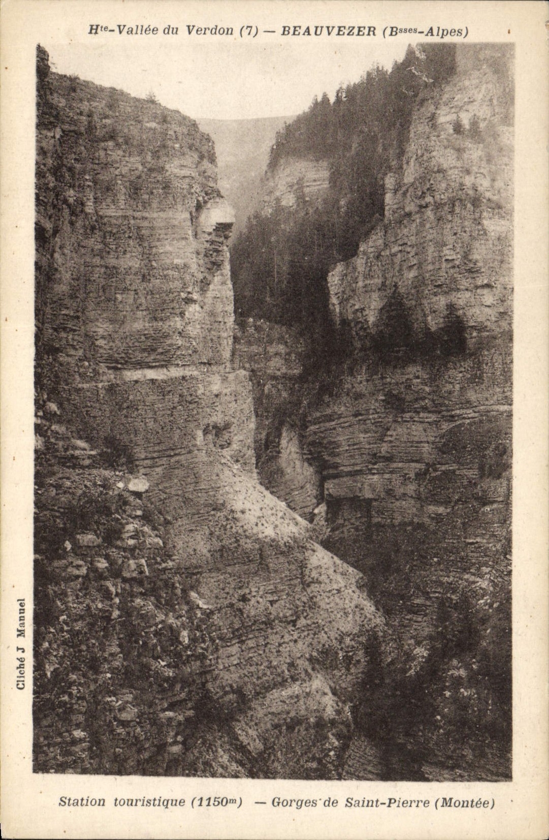 Valle de la POSTAL de la VENDIMIA alto de la catarata del centro turístico de Verdon Beauvezer del Saint Pierre