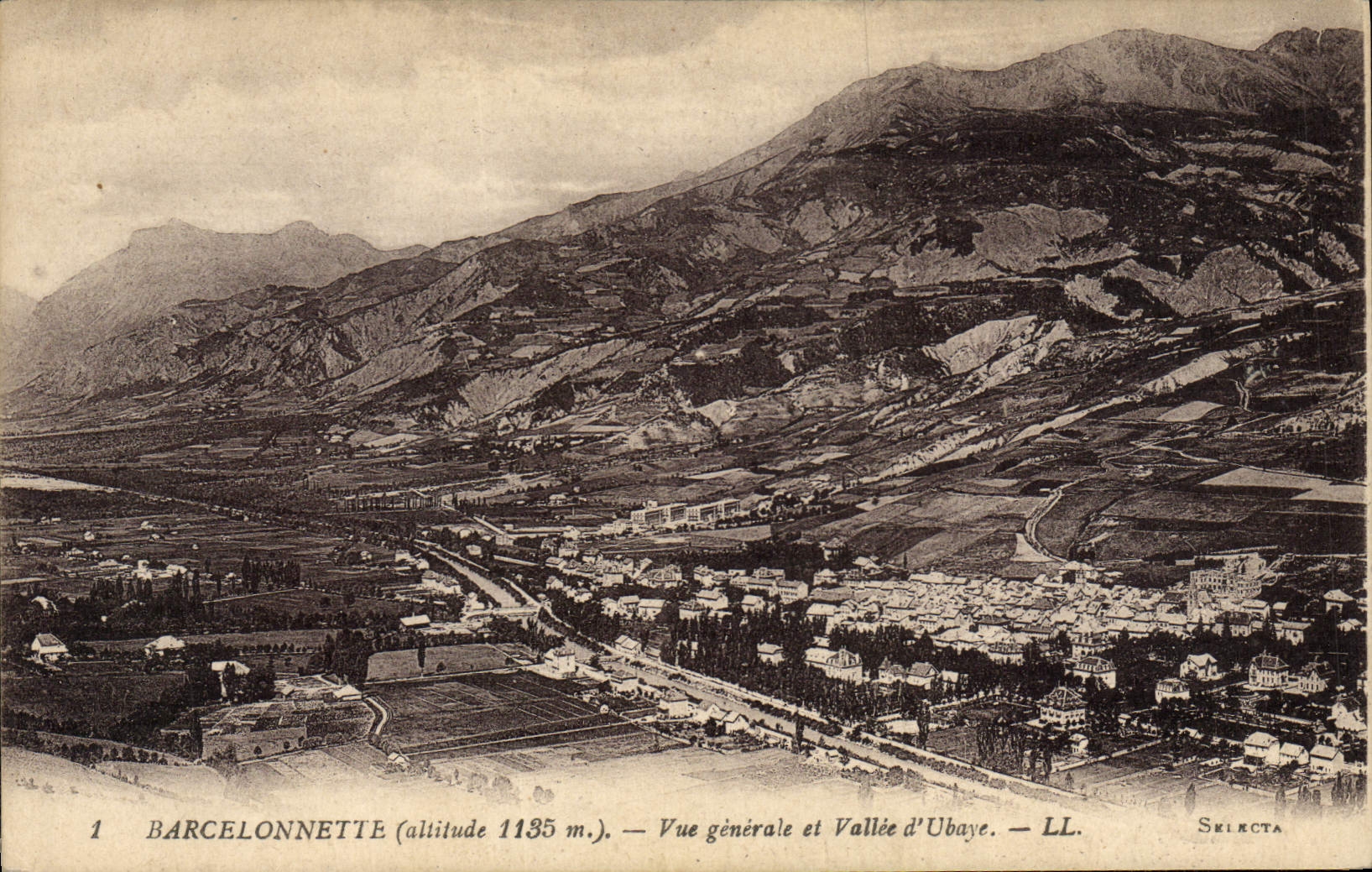 VINTAGE POSTCARD Barcelonnette View and Valley of Ubaye