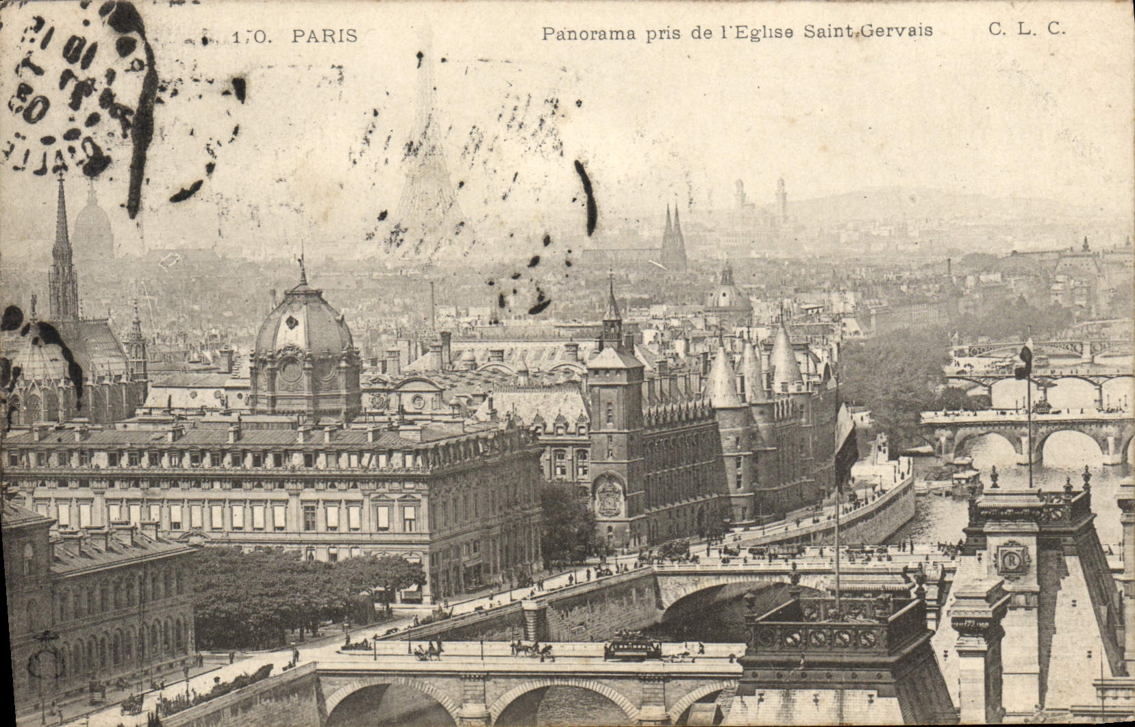 CPA Paris Panorama Pris de L'Eglise Saint Gervais