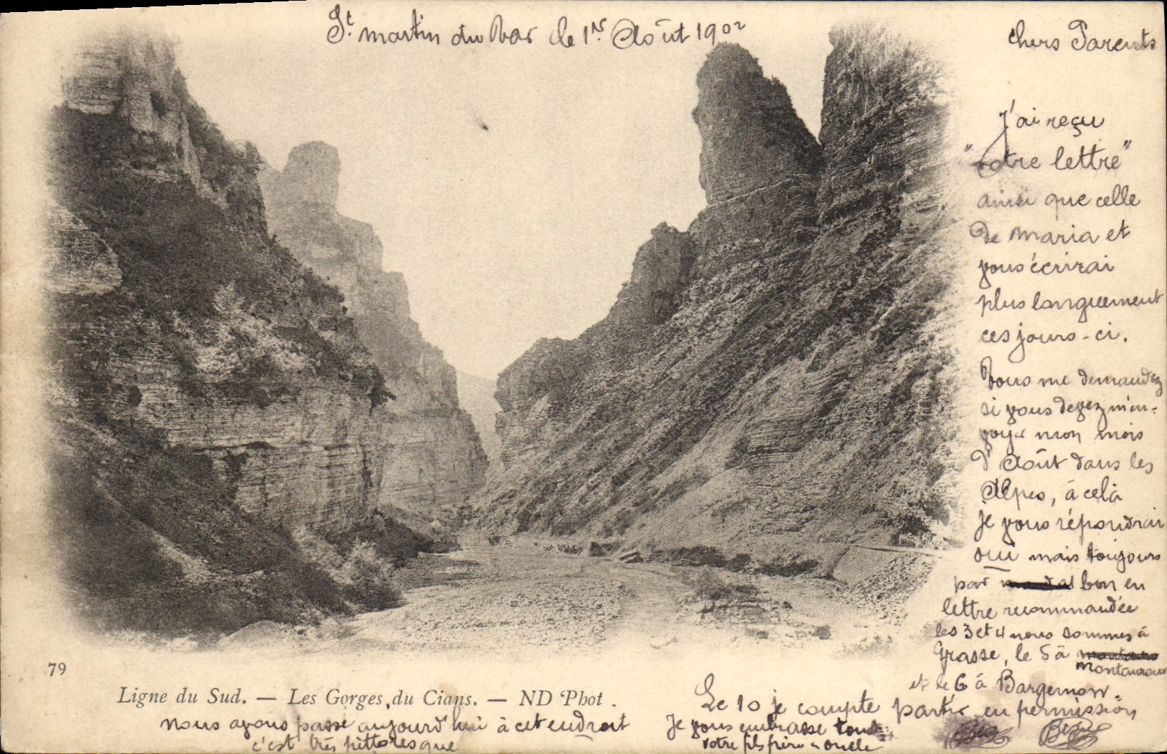 CPA Ligne Du Sud Les Gorges Du Cians