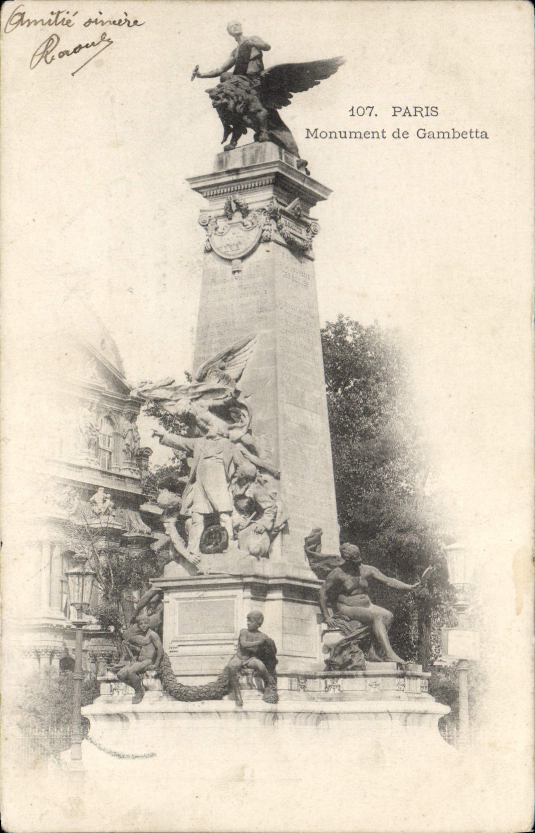 CPA Paris Monument De Gambetta